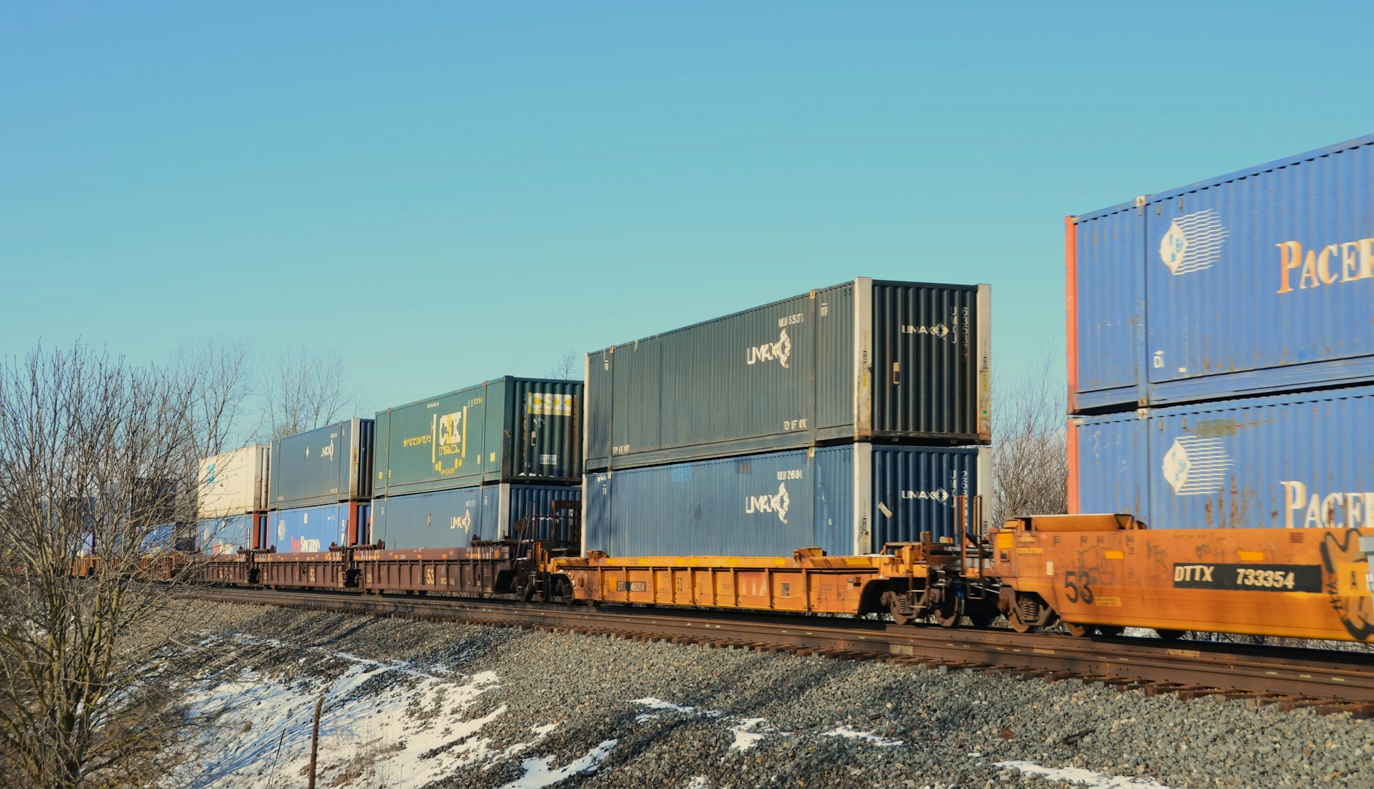 Diesel locomotive on a freight mainline